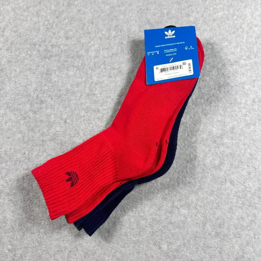 Adidas Relaxed Fit Crew Socks 3 Pack Mens Large NWT